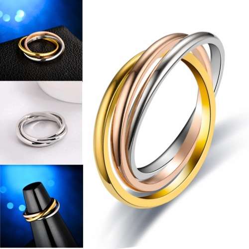 Stainless Steel Trilogy Interlocking Three Band Set. Ring Size 6,7,8,9,10,11,12,13